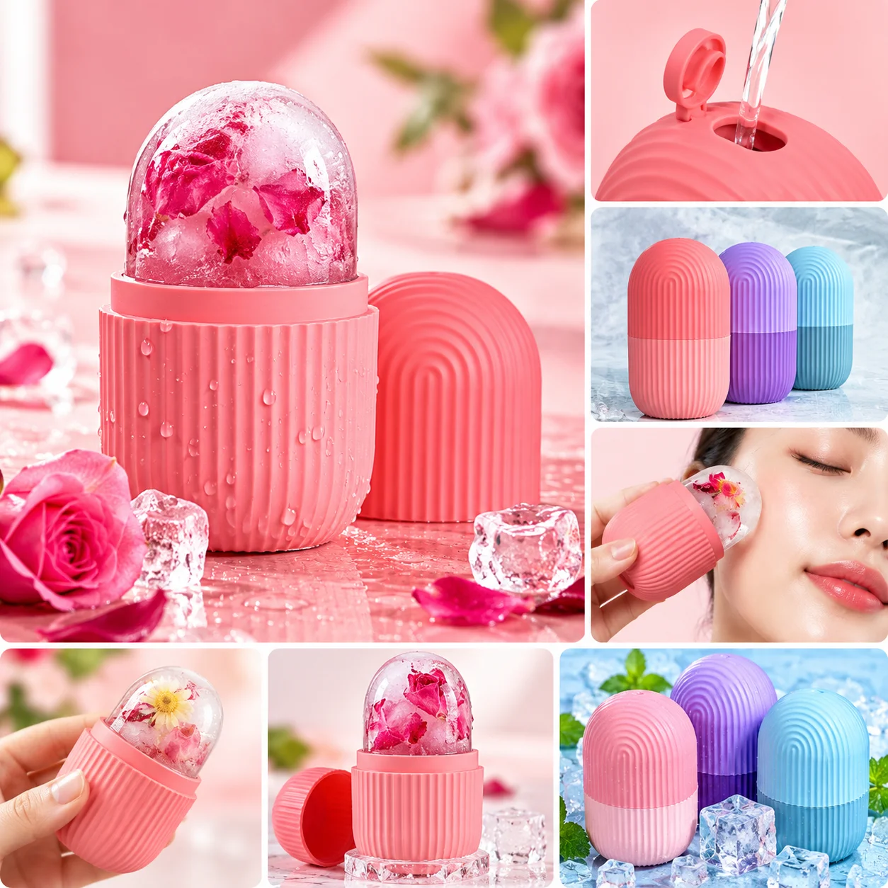 Ice Roller For Face, Beauty Facial Massage Ice Roller, Glow Cube Ice Roller for Face, Skin Care Tools for Eye Wrinkles, Acne Puffiness Relief thumbnail 3