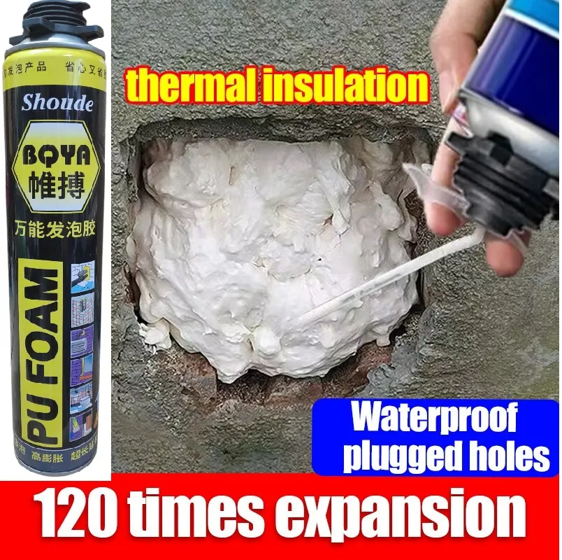 PU Foam Spray 750ml Expanding Spray Hardens In 3 Seconds PU Foam Sealant Waterproof Plugged Holes thumbnail 1