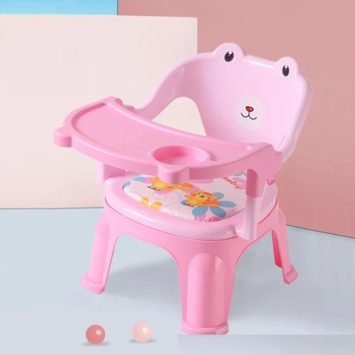 Baby feeding chair with Tray (Pink) Strong and Durable Plastic Chair for Kids, Plastic School Study Chair, Feeding Chair for Kids thumbnail 4