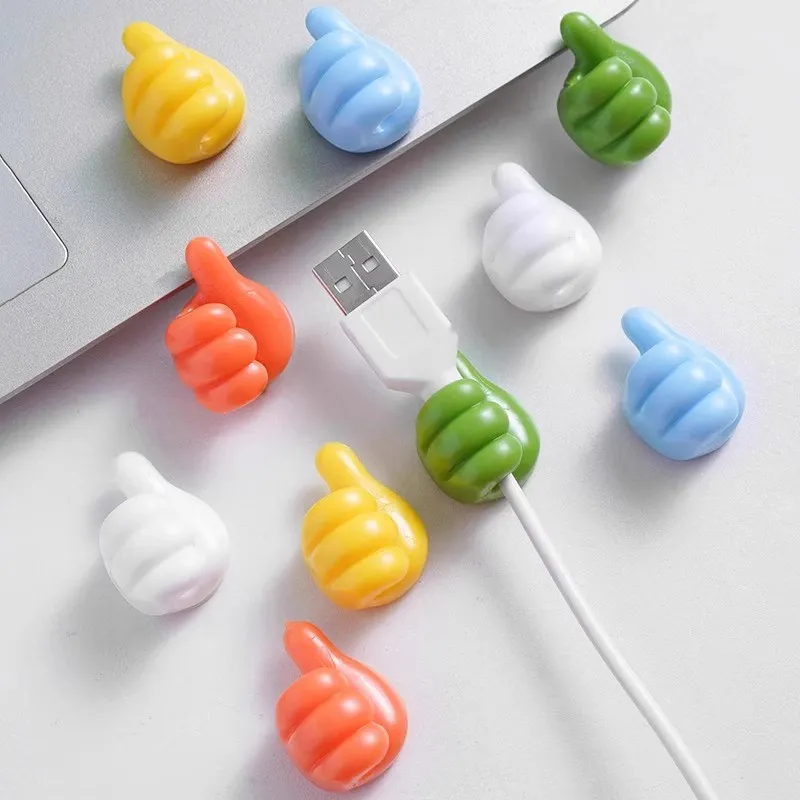 5 Pcs Adhesive Thumb Cable Clip Key Hook Wall Hangers Earphone Cable Organizer Holder Desktop Cord Wire Clips Keeper Multi-Function 3