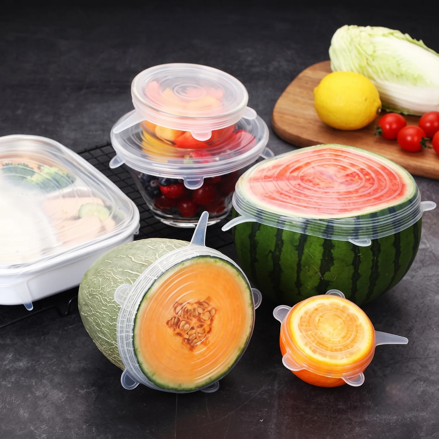 6pcs Silicon (Small) Food Cover Set thumbnail 3