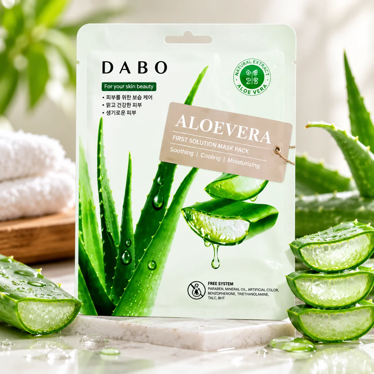 Dabo Aloe Vera First Solution Mask Pack 23g ALOEVERA thumbnail 4