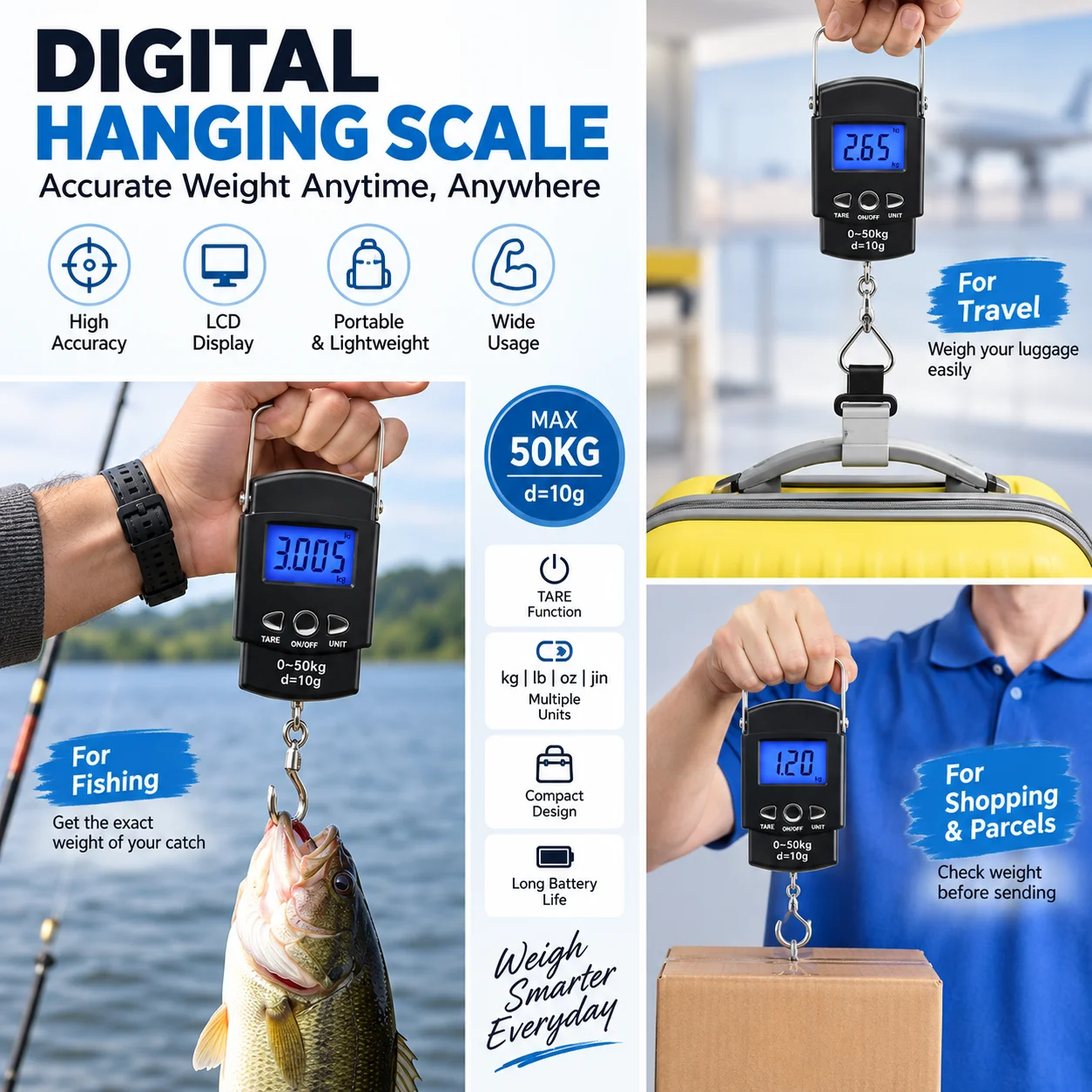 Digital Hanging Weight Scale Portable Hanging Electronic Hook Scale thumbnail 4