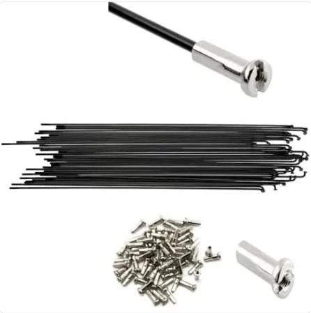 Bike Spokes 26 Any Bicycle Stainless Steel Bicycle Spokes With Nipples 10 pcs Black thumbnail 2