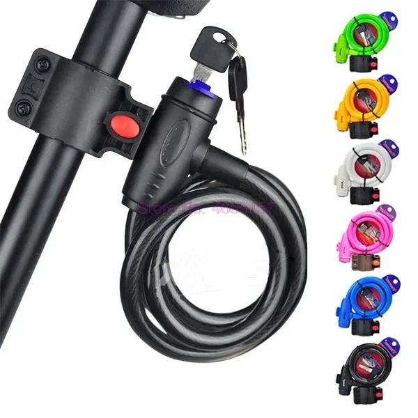 Bicycle Anti Theft Lock MTB Road Bike Chain Lock Outdoor Basikal Security Kunci Spiral ring Lock basikal kunci 2 Key thumbnail 2