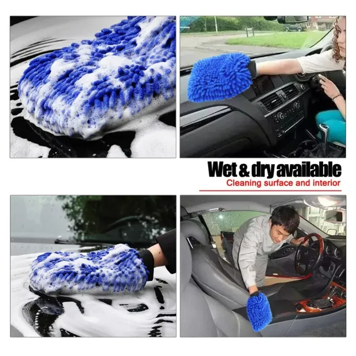 Car or Bike Wash Gloves Towel Microfiber Car or Bike Cleaning Care Detailing Tools Chenille Soft Towel For Automotives thumbnail 4