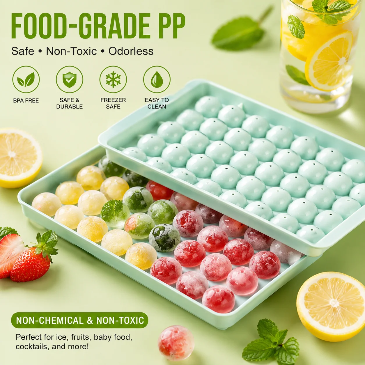 33 Ice ball maker mold, Ice ball maker Cube Tray, Ice Cube Tray Balls thumbnail 3