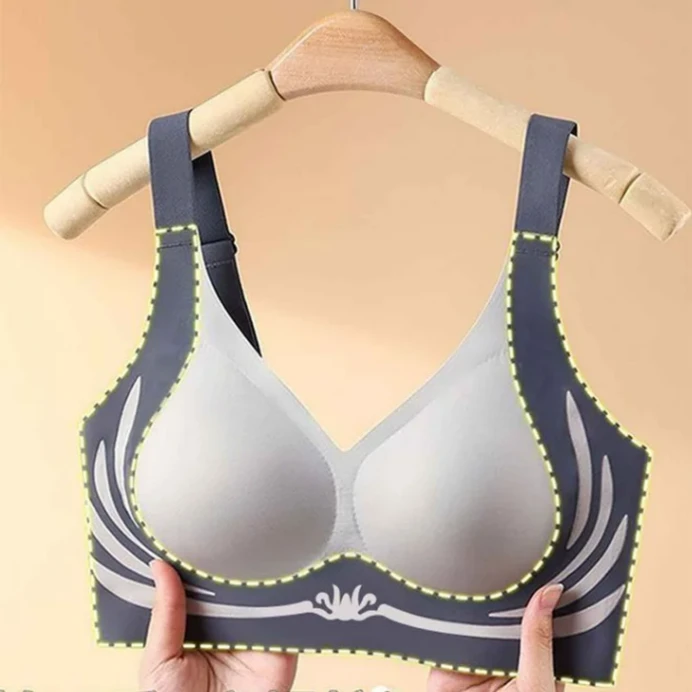 Classic Sports Bras, Anti-Sagging Wireless Push-up Bra Wide Strap Sleep Comfortable Full Coverage Shaping Sports Bra thumbnail 3