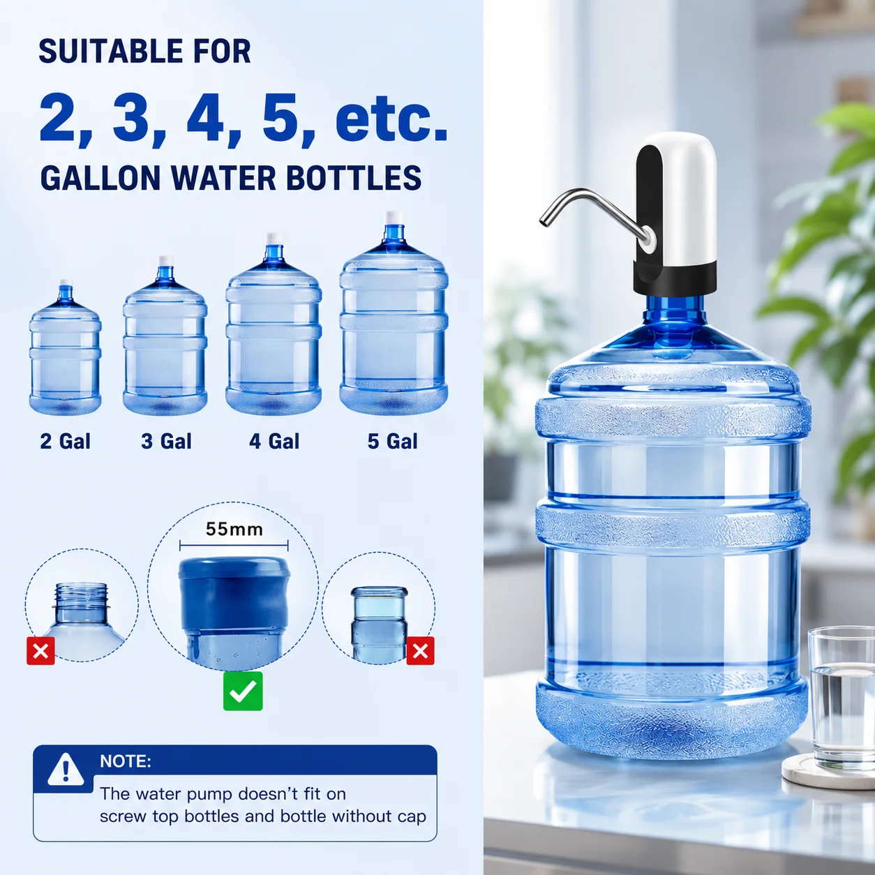 Automatic Water Dispenser With Switch and USB Charging Pump thumbnail 2