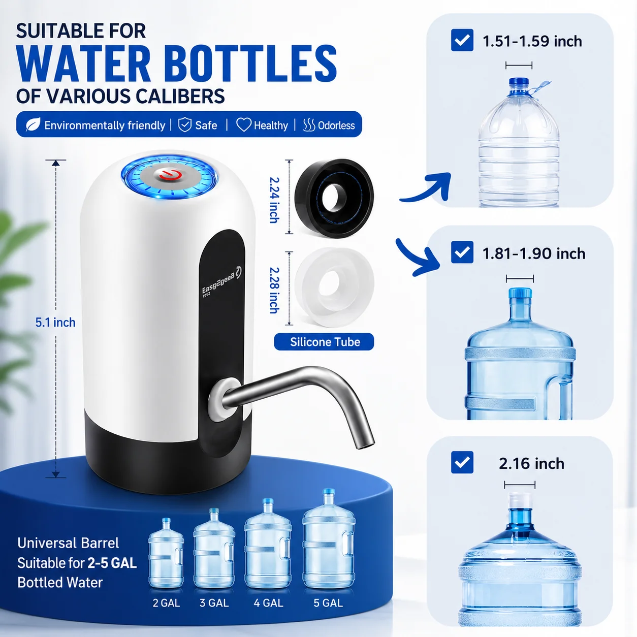 Automatic Water Dispenser With Switch and USB Charging Pump thumbnail 3