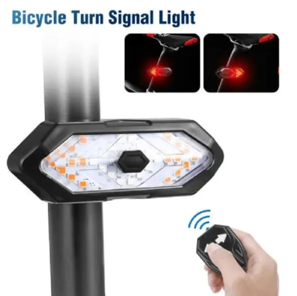Smart Bike Turn Signal Light, USB Rechargeable LED Tail Light with Wireless Remote Control, Built-in Speaker, 5 Modes, Brake Detection for Night Cycling Safety thumbnail 4
