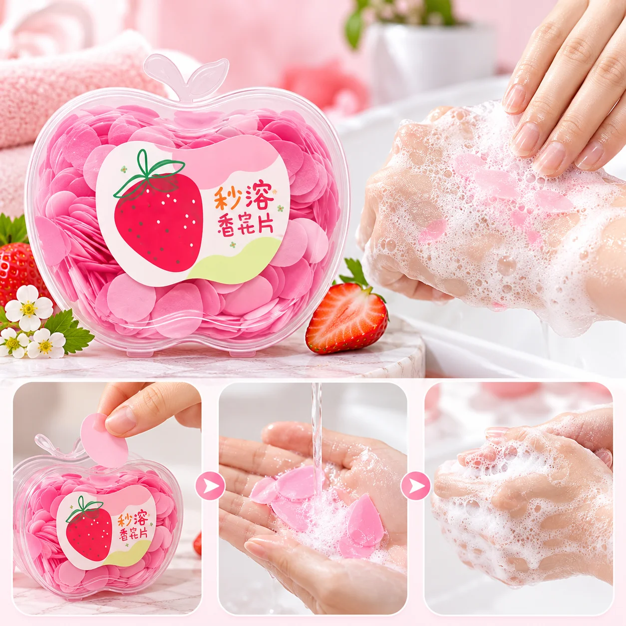 Portable Soap Paper Bath Hand Washing Disposable Soap Slice Mini Flower Travel Scented Petal Wash Hand Soap 2