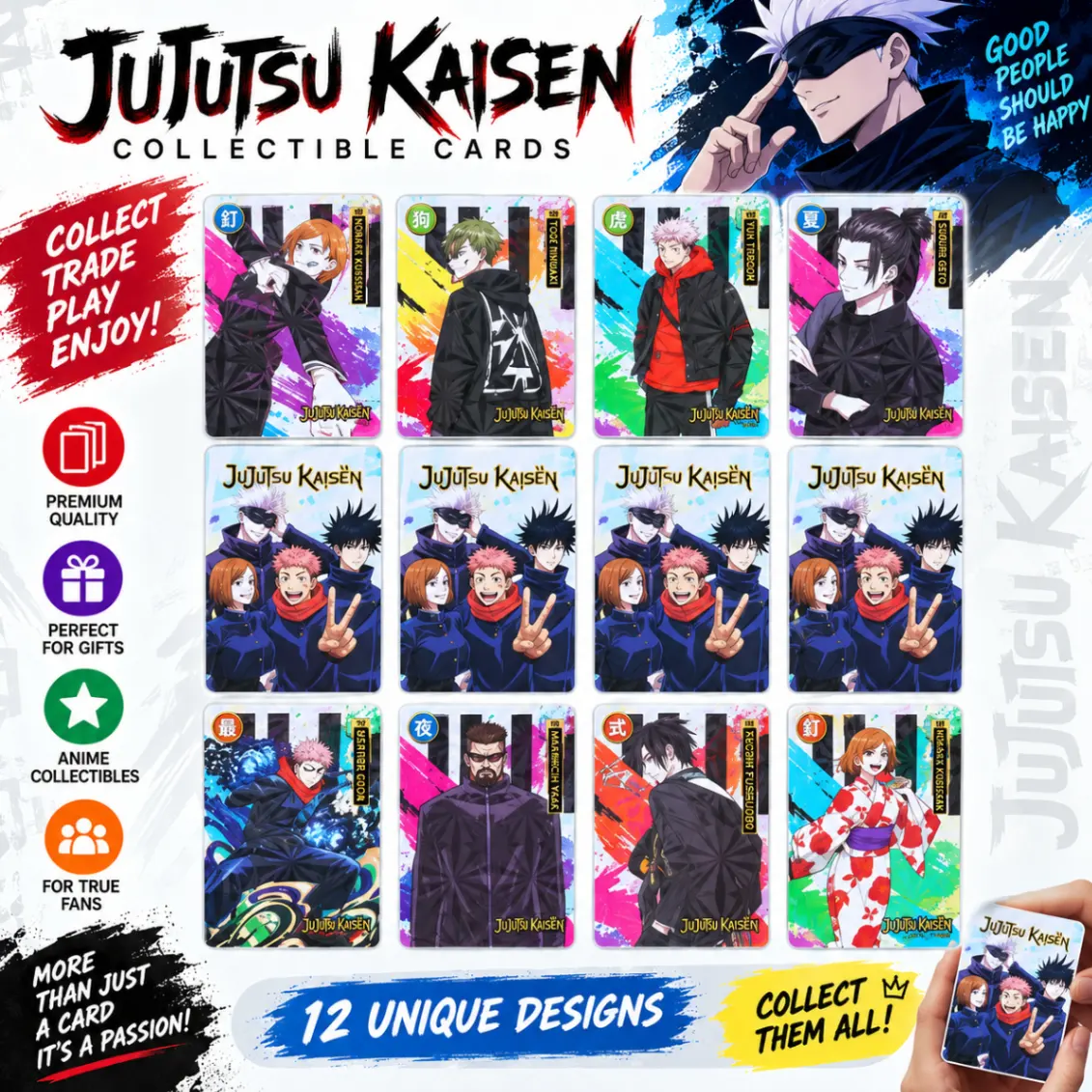 Jujutsu Kaisen Anime TCG Card Game English Version Rare Collectibles Kids Gift Toy Holo Lamination - JJK Cards thumbnail 2