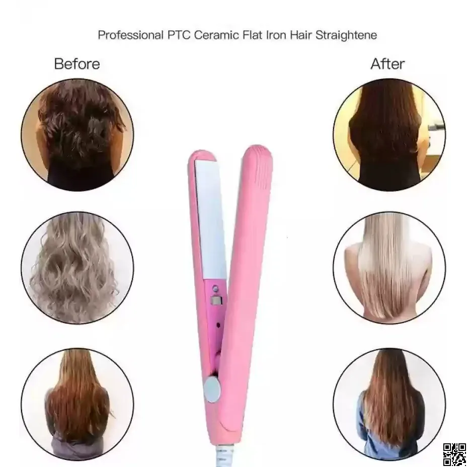 Portable Mini Hair Curl Straightener Flat Iron Perm Splint Ceramic Travel,  Mini Hair Straightener thumbnail 5