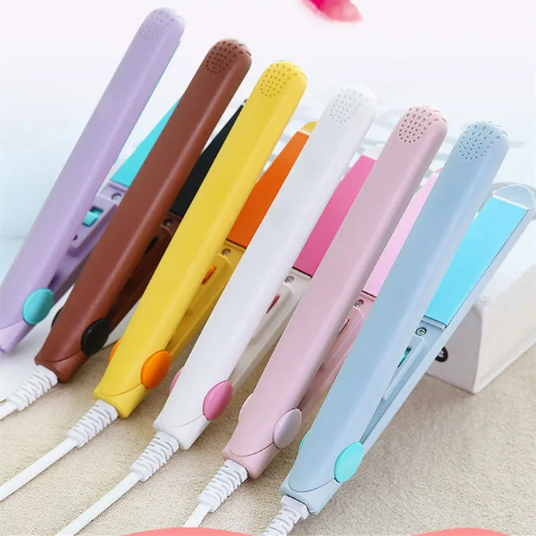 Portable Mini Hair Curl Straightener Flat Iron Perm Splint Ceramic Travel,  Mini Hair Straightener thumbnail 3