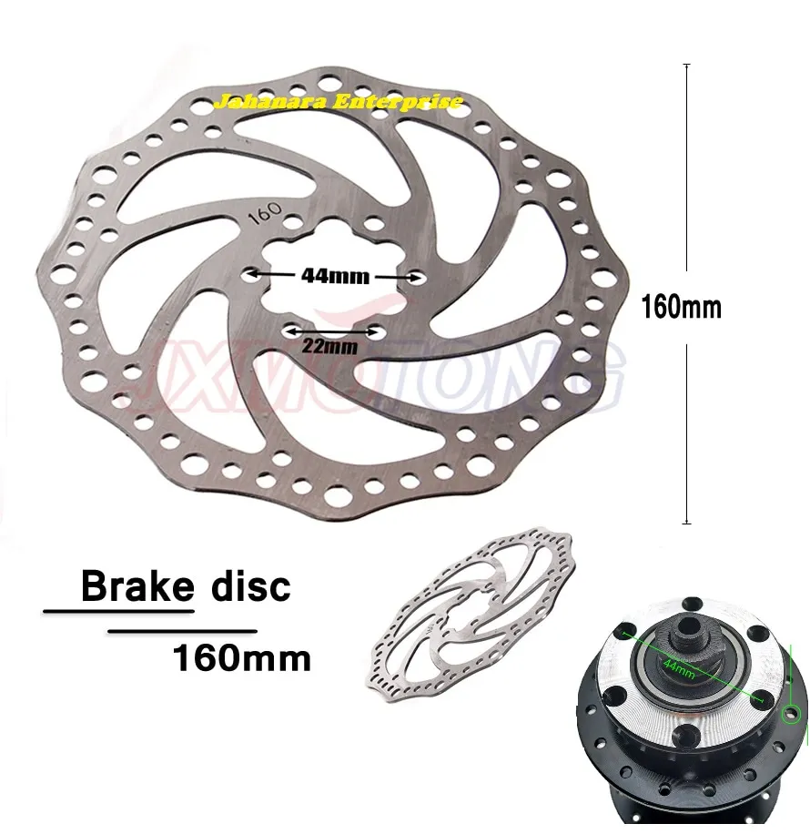 Bicycle Disc Brake Rotor without Bolts Bicycle Brakes Stainless Steel Opposite Hole Distance 44mm fit Mountain160mm Bicycle Accessories 1 pc thumbnail 2