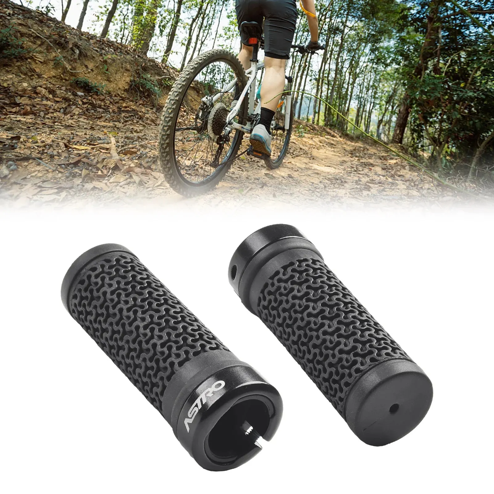 1 Pair Mountain Bicycle Handlebar Grip Long Shift Bike Handle Grips Folding Bike Rubber Non slip Grip Cycling Accessories thumbnail 1