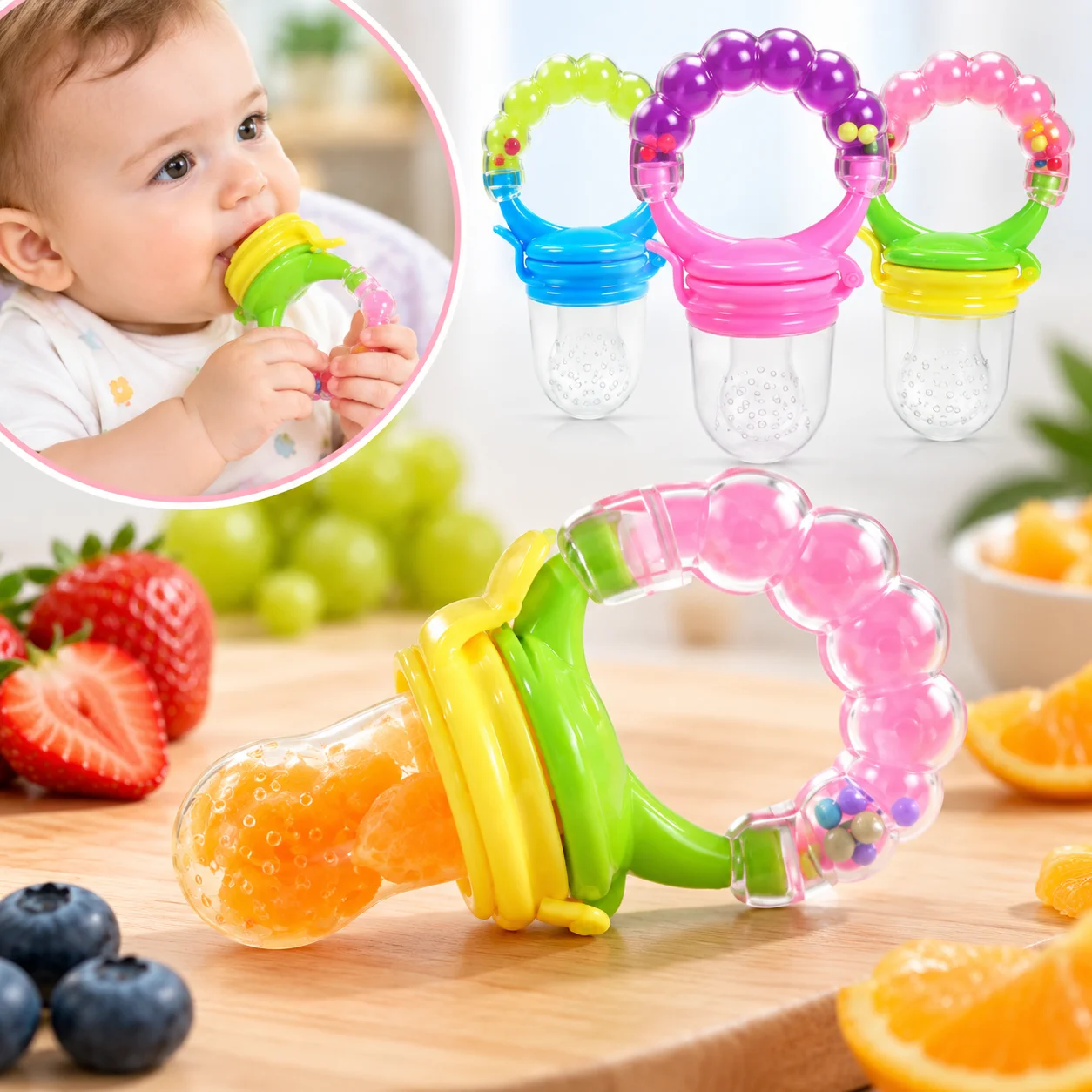 New Baby Food Feeder Soother Teether for Eating Fresh Fruit Vegetables Meat 3