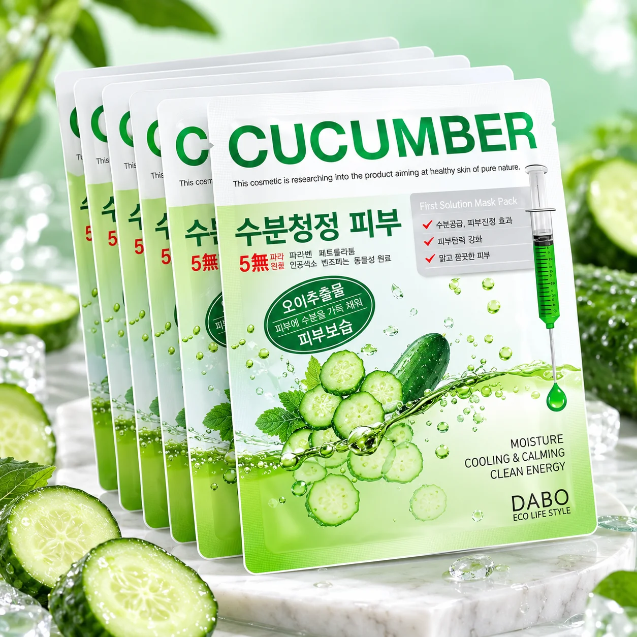 Dabo Cucumber Sheet Mask 23g মেড ইন কোরিয়া 🇰🇷 thumbnail 3