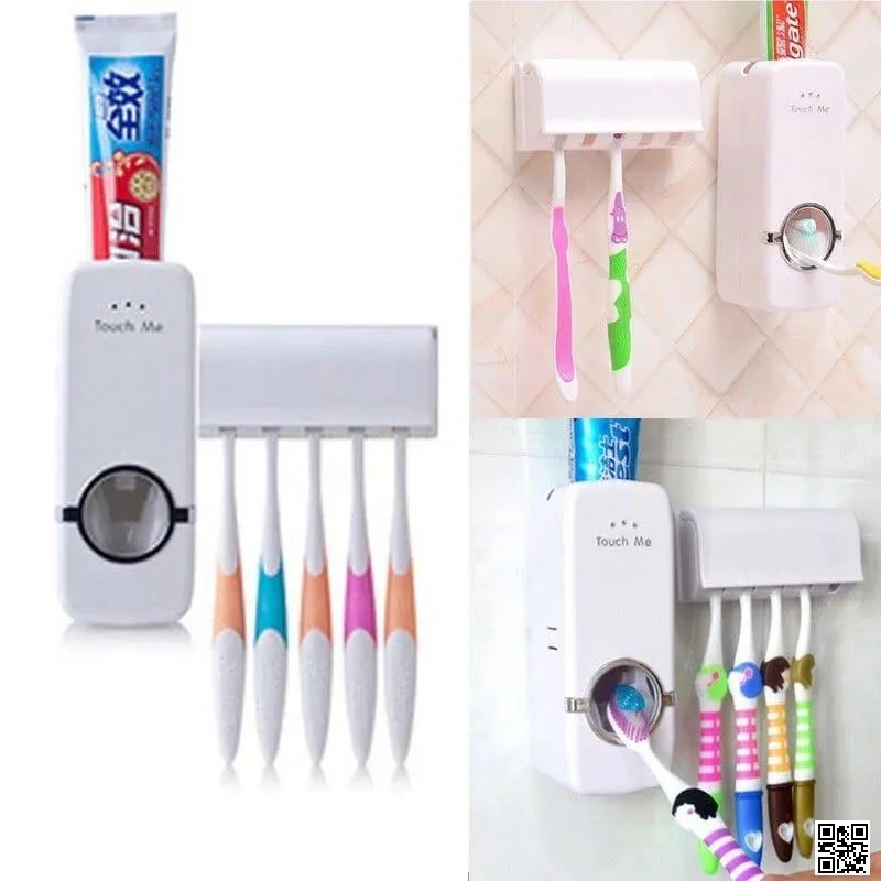 Automatic Toothpaste Dispenser With Toothbrush Holder 2