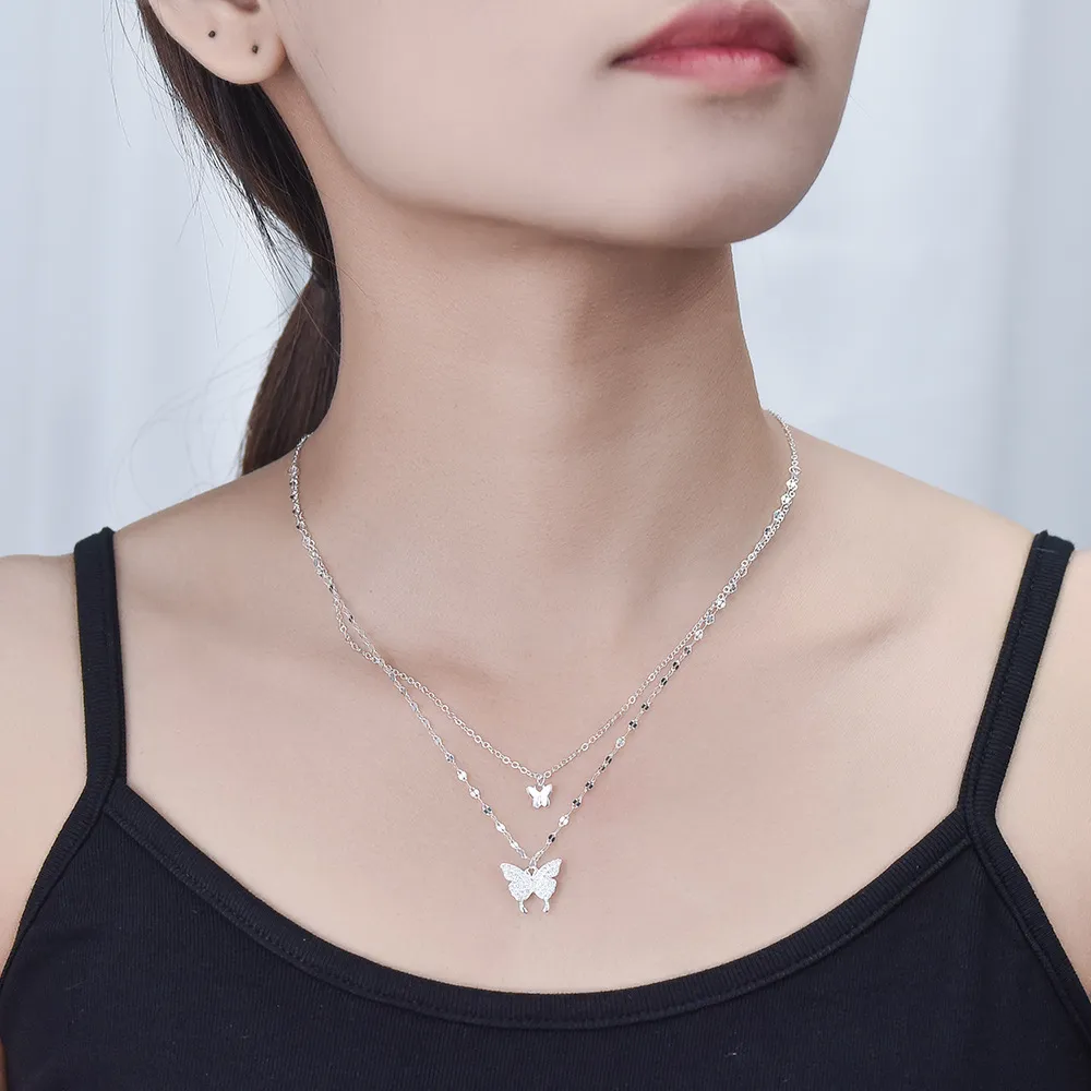 Fashionable Chain Double Layer Butterfly Necklaces for women New Collection 5