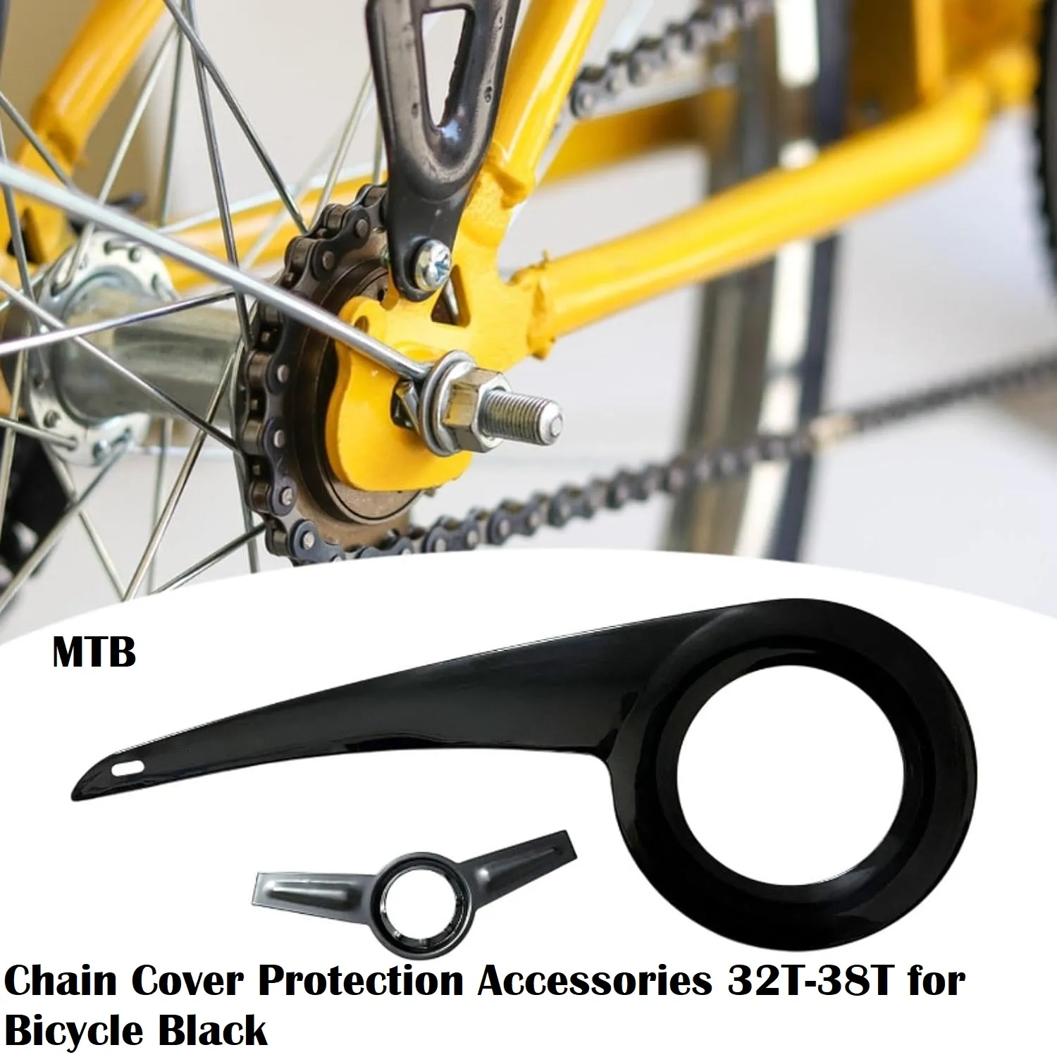 Bicycle Chain Guard Cover Case 24 26 Inch Easy Installation Lightweight Bicycle Components Chain Cover Protection Accessories 32T 38T for Bicycle Black thumbnail 1