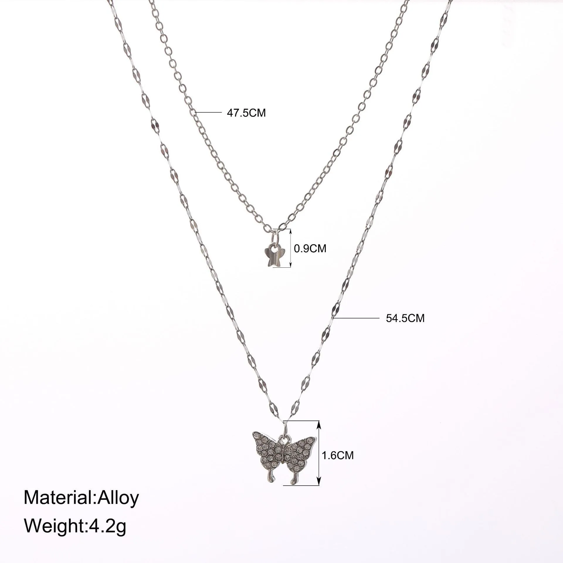 Fashionable Chain Double Layer Butterfly Necklaces for women New Collection thumbnail 2