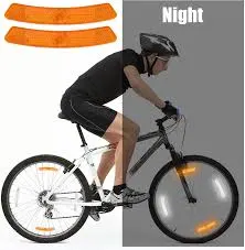 4 Pieces Bike Wheel Spoke Reflectors Orange Bike Reflectors Wheel Spoke Reflectors White Bike Spoke Reflectors Bicycle Safety Reflectors thumbnail 5