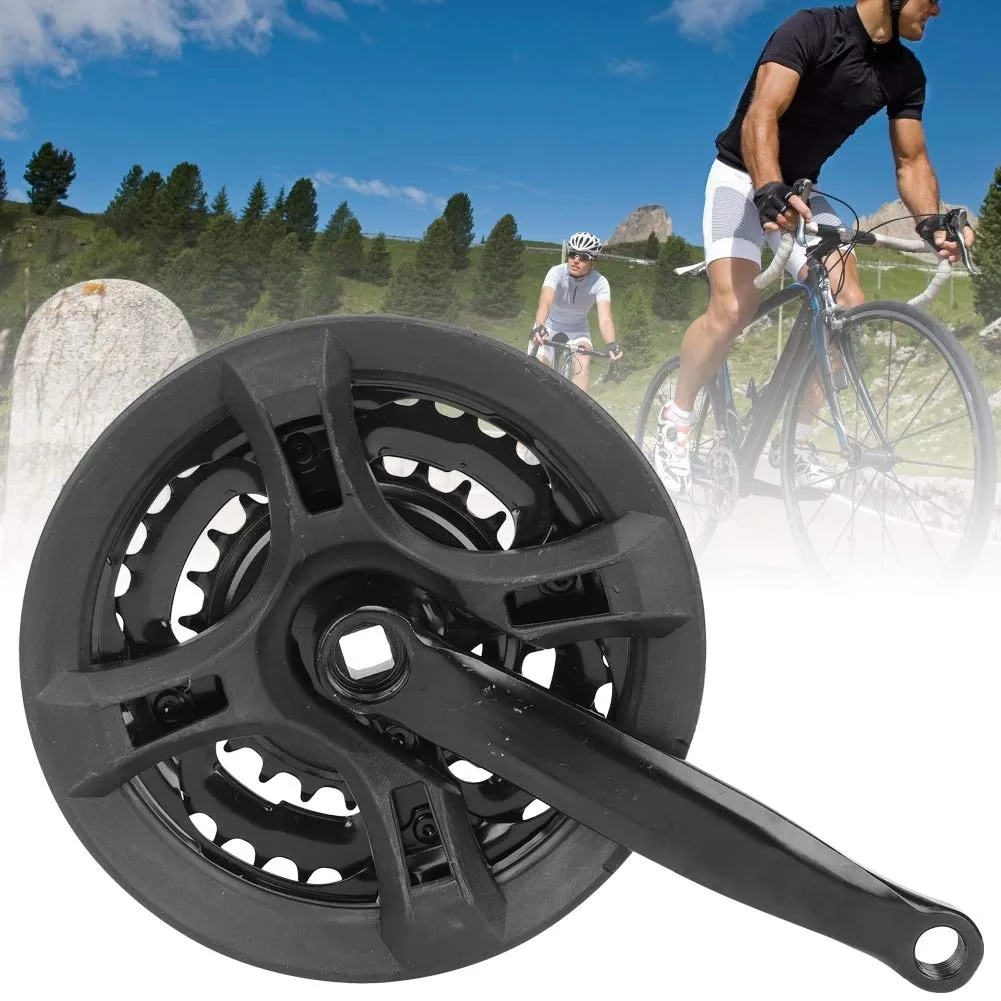 Bicycle Crank Set Made In Malaysia Durable Crankset 24 34 42T Crank With Chains Cover For Variable Speed Mountain Bike Bicycle Accessories thumbnail 2