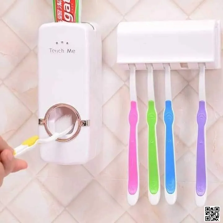 Automatic Toothpaste Dispenser With Toothbrush Holder 1