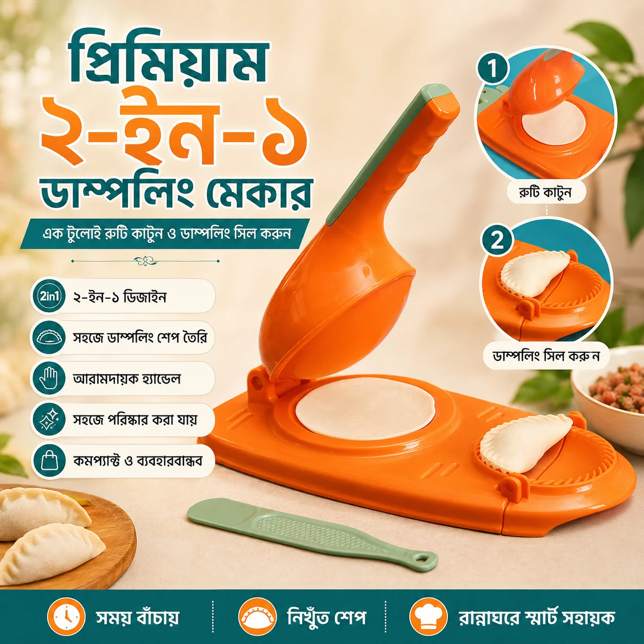 Magic Pitha Maker 2 in 1 Magic Pitha Maker, Dumpling Maker thumbnail 2