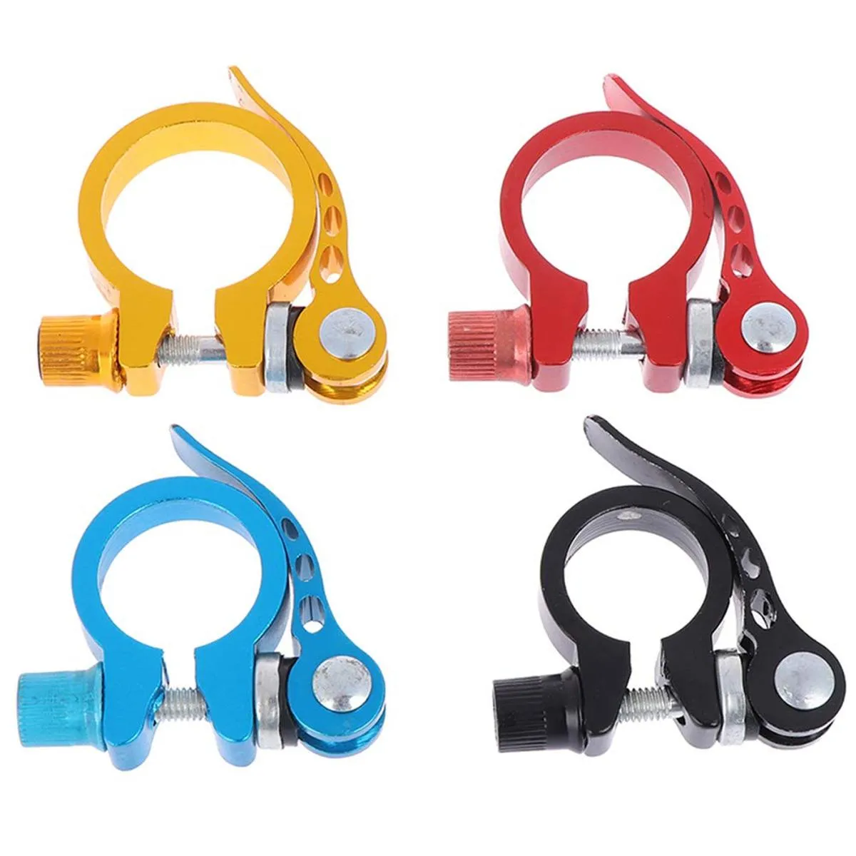 Aluminum Alloy Mountain Bike Seatpost Clamp Quick Release Cycling Seat Tube Clip Bicycle Accessories thumbnail 1
