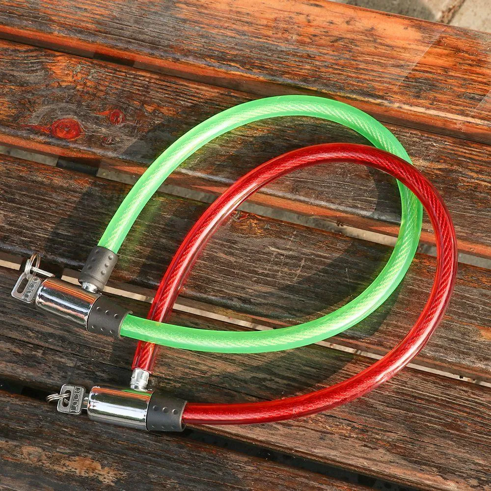 Bicycle Lock With 2 Keys Portable Steel Chain Cycling Cable Anti Theft thumbnail 2