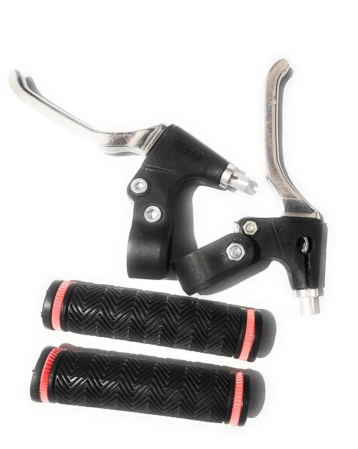 Bicycle Lever Rear and Front with Handleber Grip Set Soft Rubber Grip Length is 12 5 cm 1