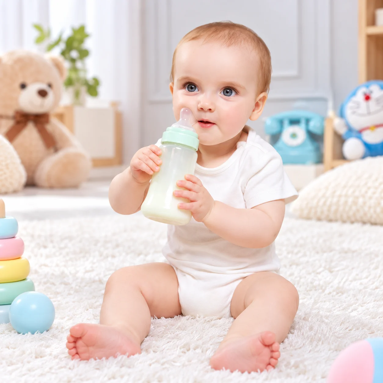 Apple Bear (200ml) Baby Feeding bottle, Baby Feeder, Baby Mumpot thumbnail 4