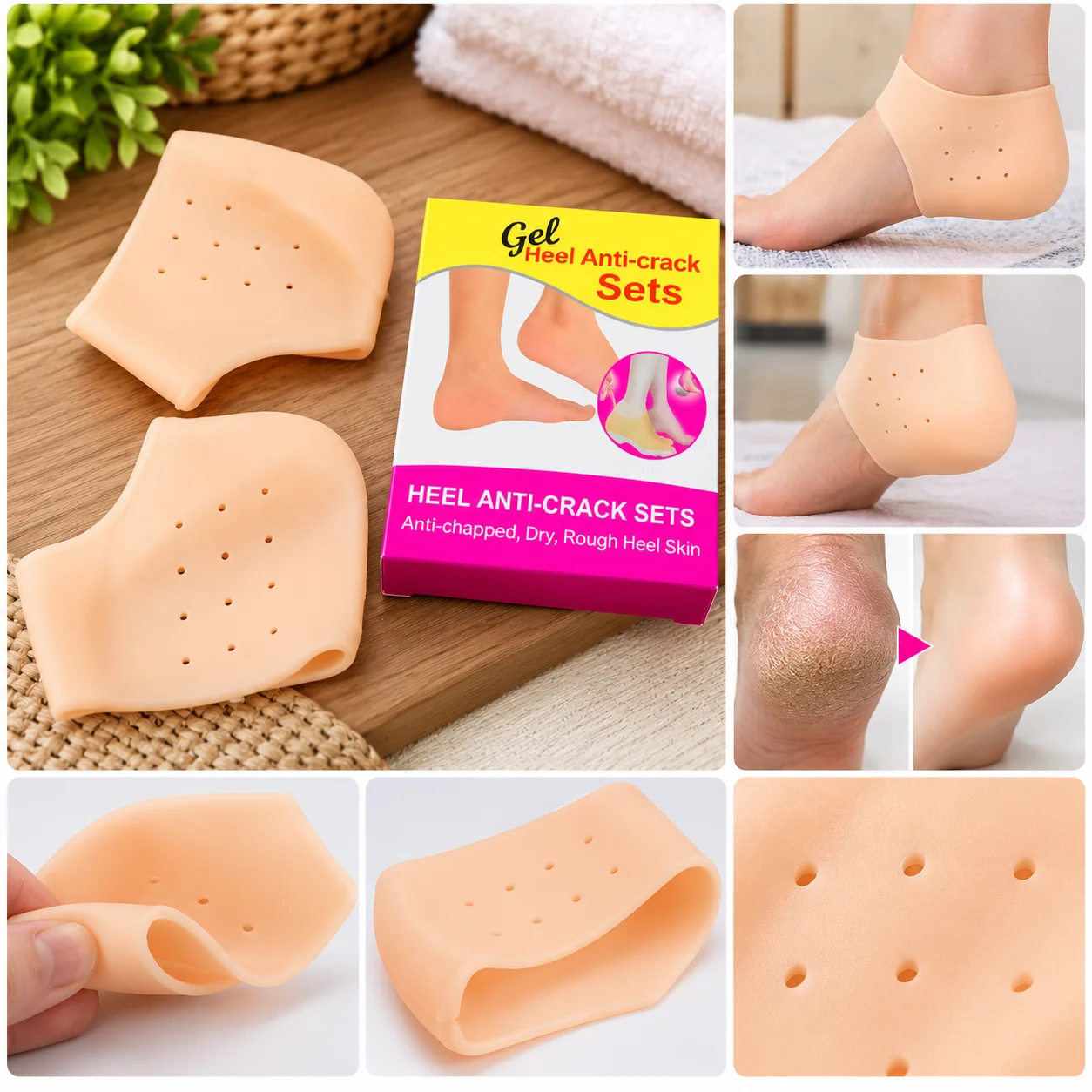 Silicone Heel Anti-Crack Set for men and women 2