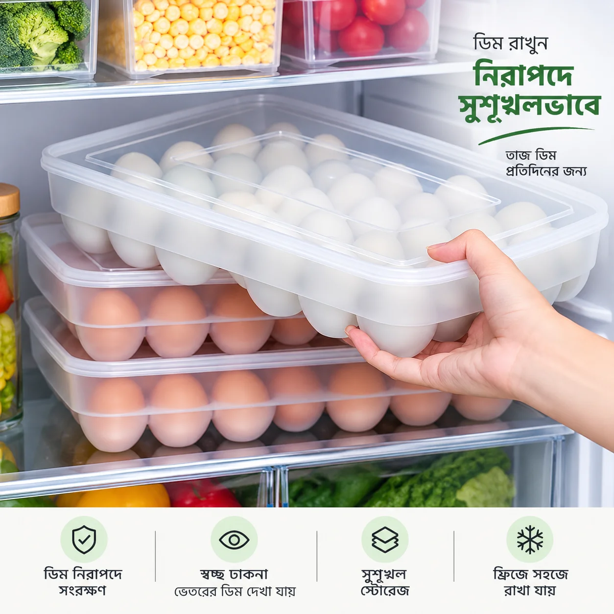 Egg Storage Box 24 Grids Plastic thumbnail 3