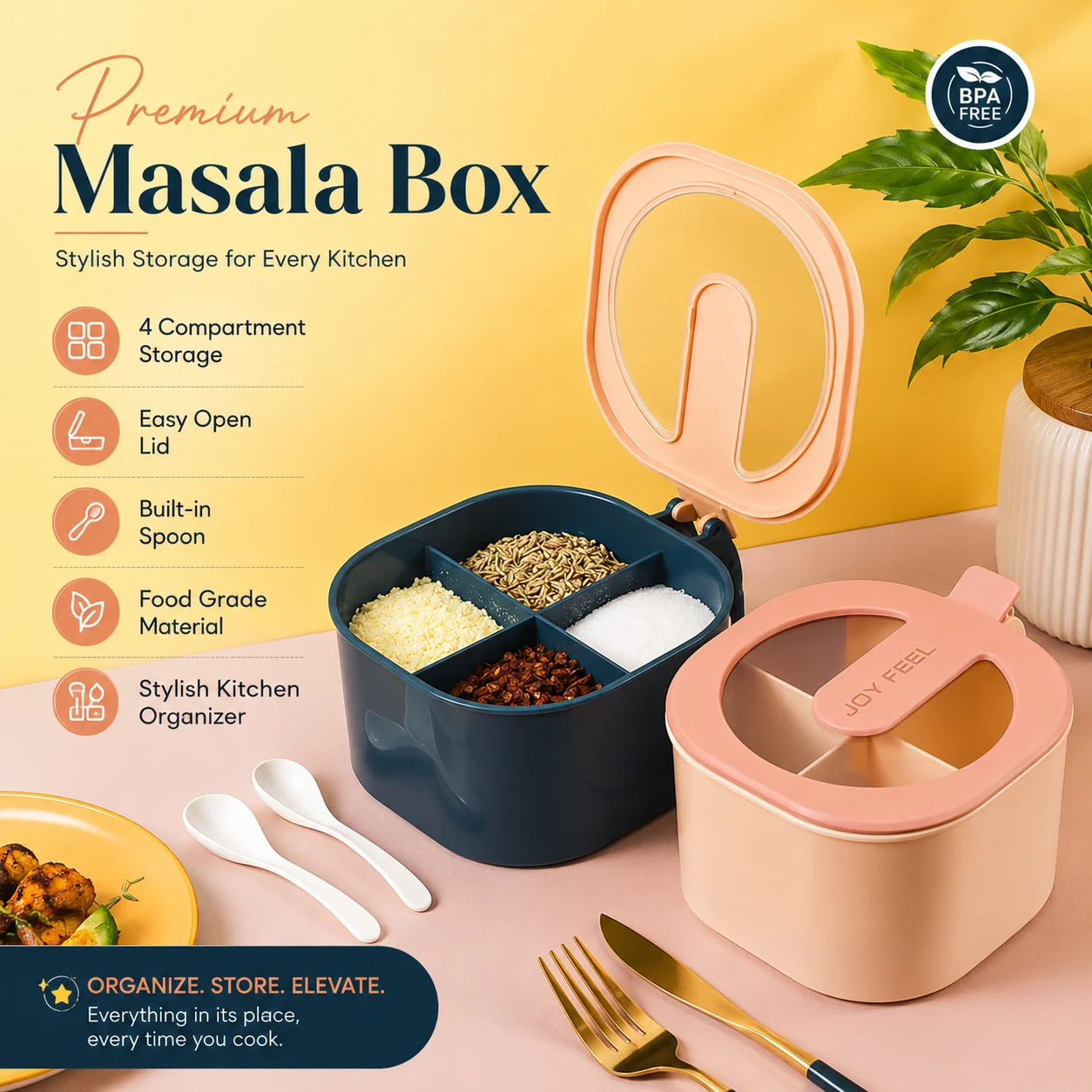 Masala Box - Spice Containers - Kitchen Spice Box - kitchen spice containers thumbnail 2