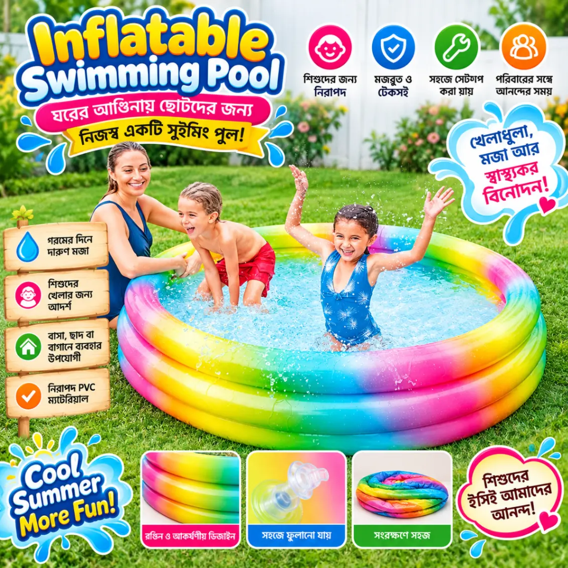 Intex Swimming Pool (24" x 8") for Kids, Baby Pool Bath Water Tub thumbnail 4