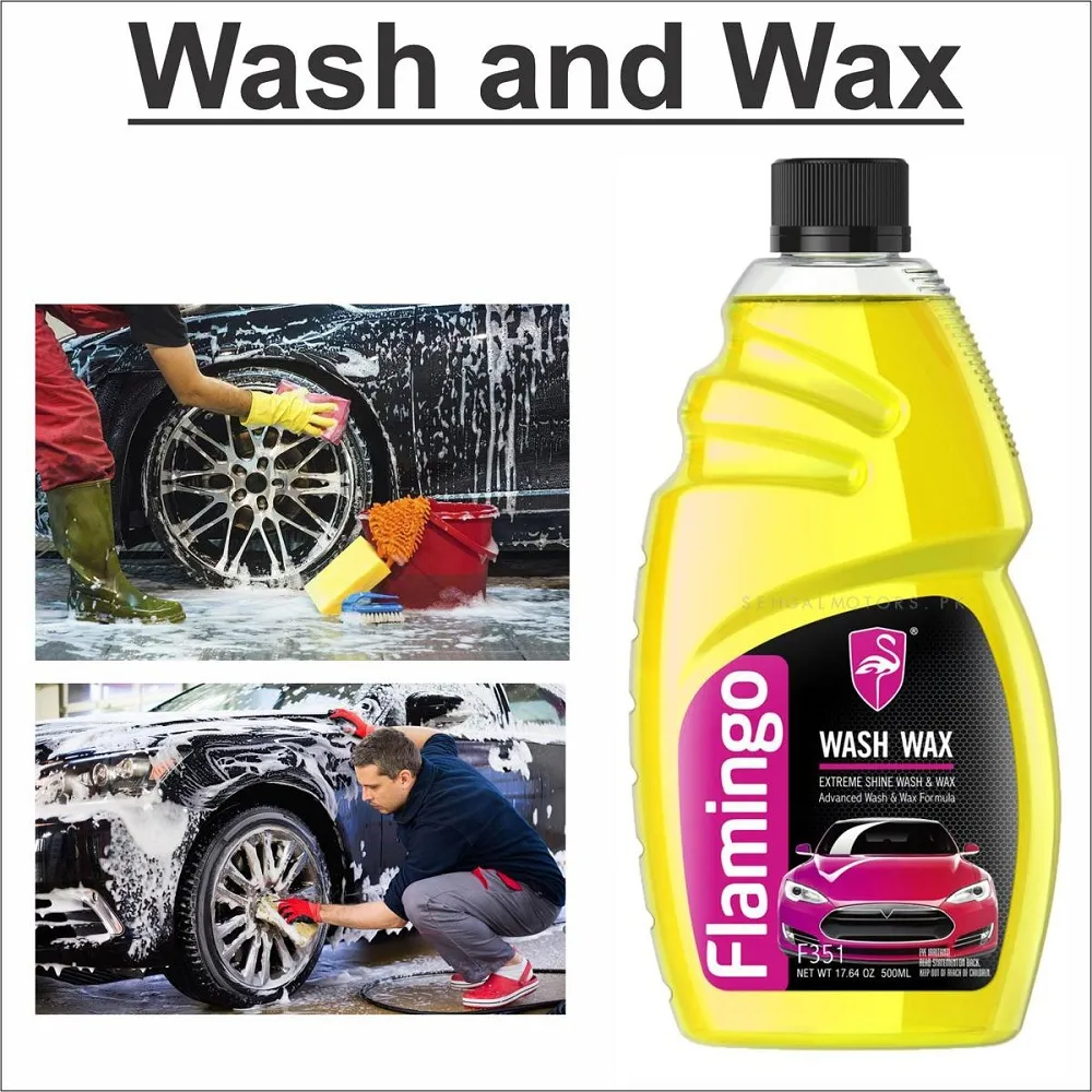 Flamingo Wash Wax Ultra Shine Wash Wax with Advanced Formula 500ml Car wash shampoo Motorcycle wash shampoo Bike wash shampoo thumbnail 2