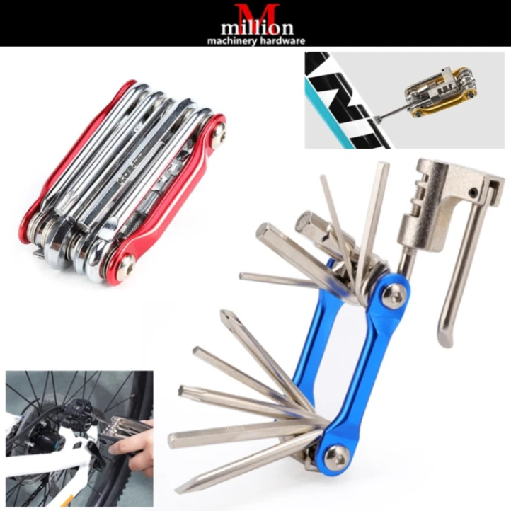 16 Function Cycle Tool Kit Multi Purpose Mountain Bike Bicycle Repair Tool Kit Allen Key Wrench thumbnail 1