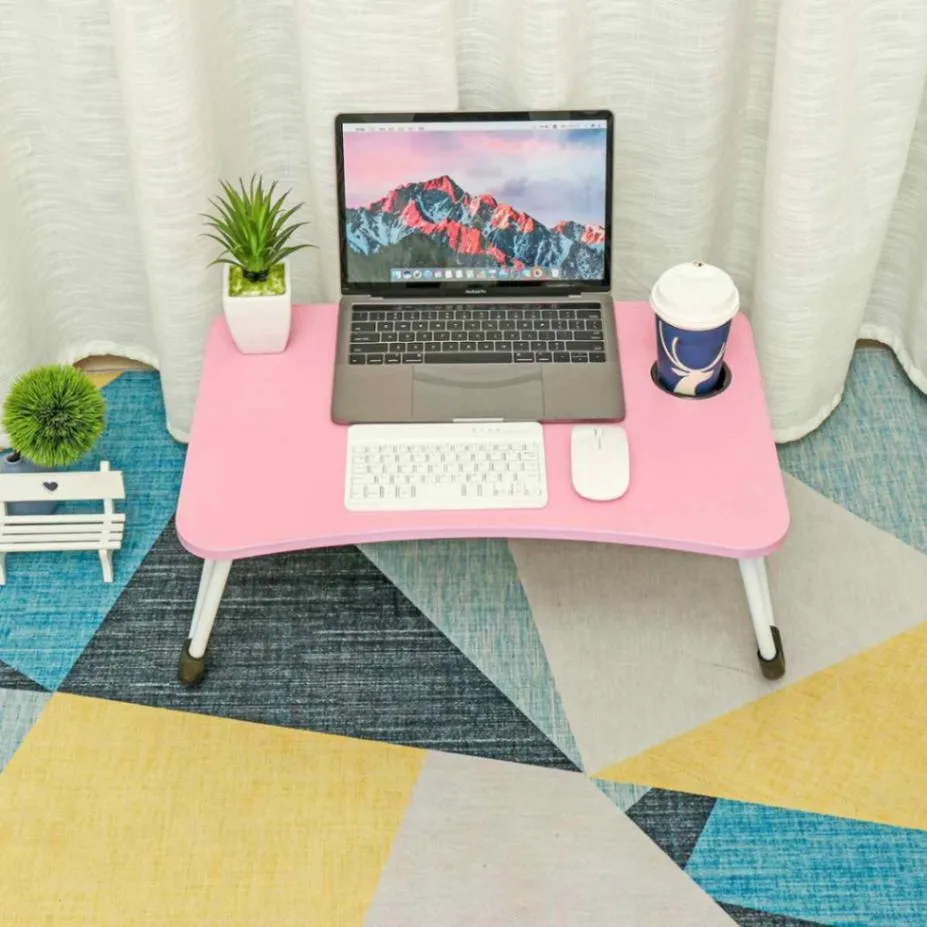 Foldable Laptop Table-Pink For Reading, Writing, Eating, On Bed thumbnail 3