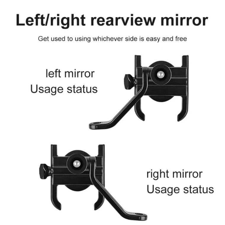 Universal Metal Bike Phone Rack Aluminum Alloy Bicycle Mobile Phone Holder Motorcycle Bike Handlebar Looking Glass Mount thumbnail 3
