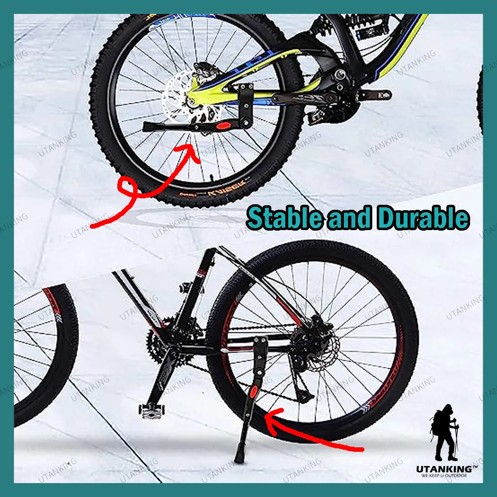 20 29 Bicycle Alloy Aluminum 3 Point Side Stand Kick Stand MTB Tongkat Basikal 1