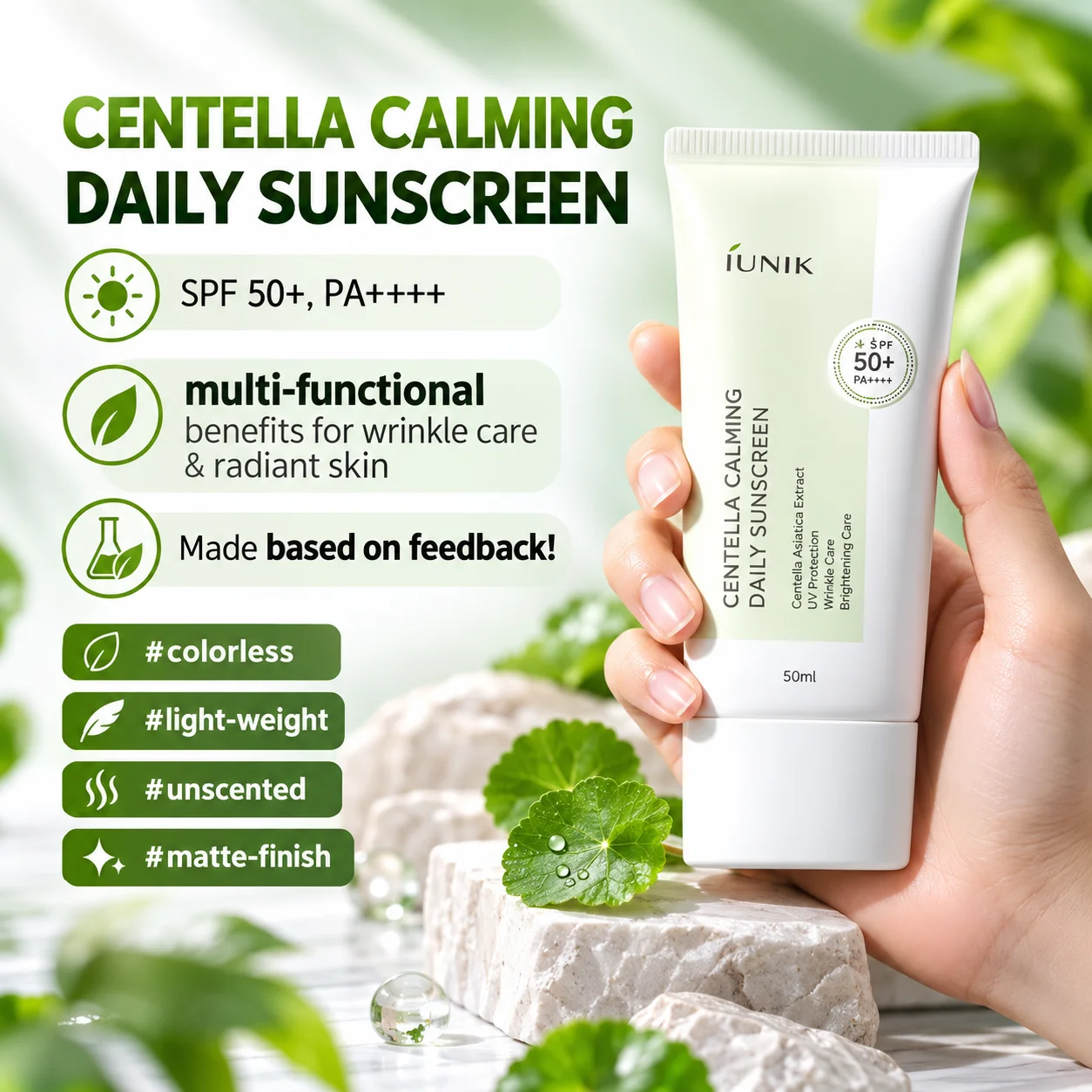 iUNIK Centella Calming Daily Sunscreen 60ml 3
