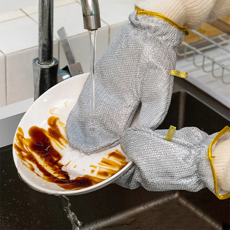Steel Wire Dishes Cleaning Gloves for Kitchen thumbnail 3