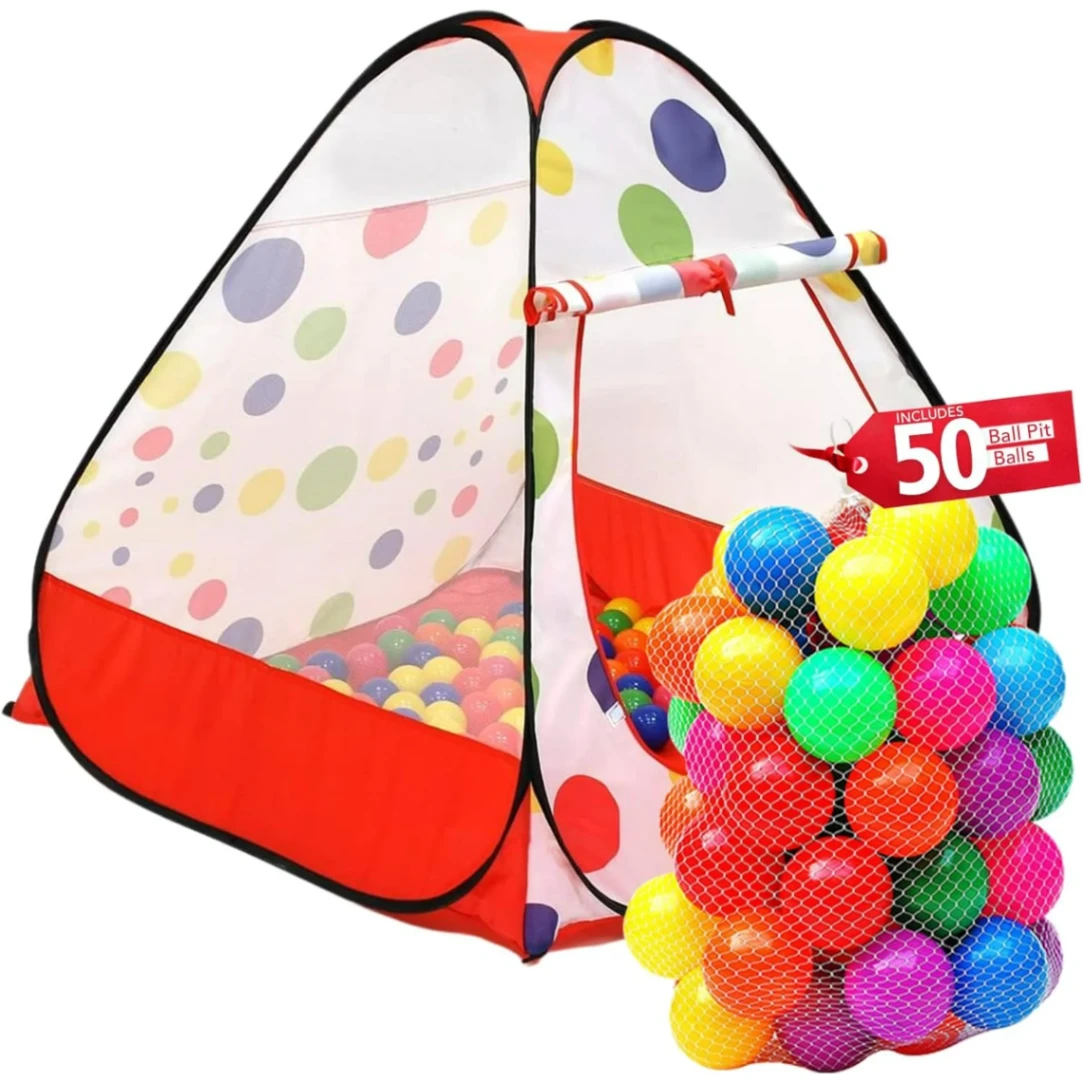 (Ball Pit) Tent Play House - 50 Balls, Play Ball House, Children's Magic Game House thumbnail 1