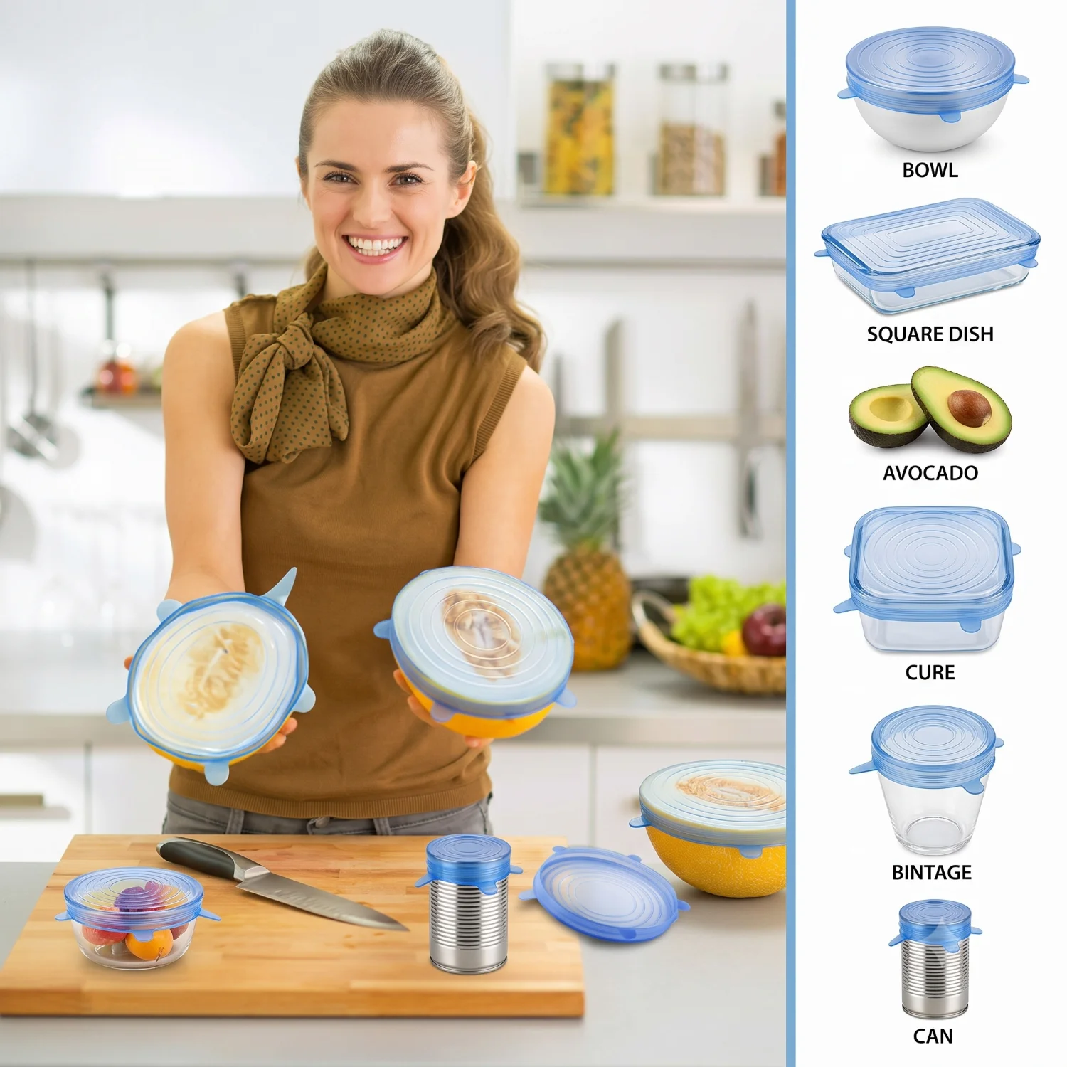 6pcs Silicon (Small) Food Cover Set thumbnail 2