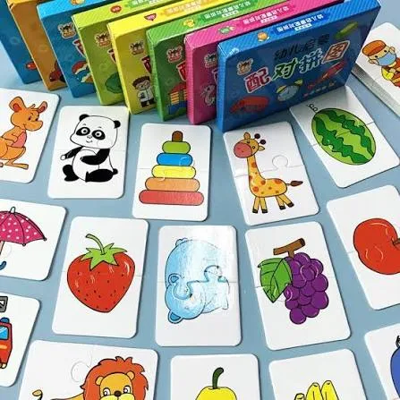 28Pcs Toddler Matching Card Early Montessori Education Puzzle Toys Cartoon Jigsaw Animal Color Shape Cognitive Training Gifts thumbnail 3