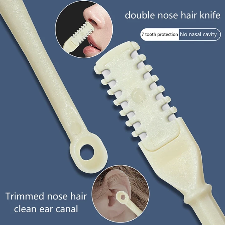 2-in-1 Nasal Hair Cutter | 360 Rotating Nose Hair Trimmer & Manual Ear Picker | Portable Double-Sided Nose & Ear Hair Trimmer thumbnail 3